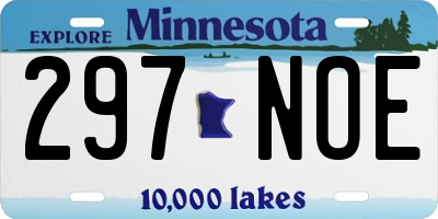 MN license plate 297NOE