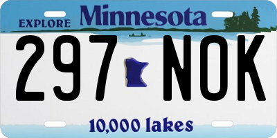 MN license plate 297NOK