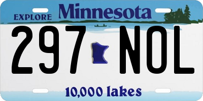 MN license plate 297NOL