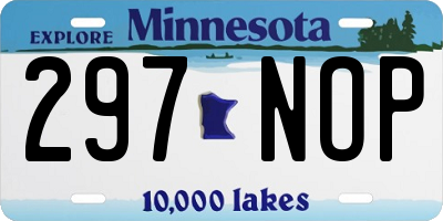 MN license plate 297NOP