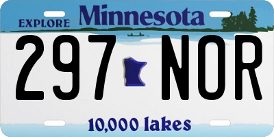 MN license plate 297NOR