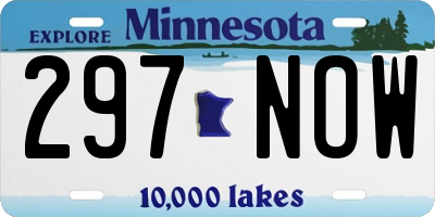MN license plate 297NOW