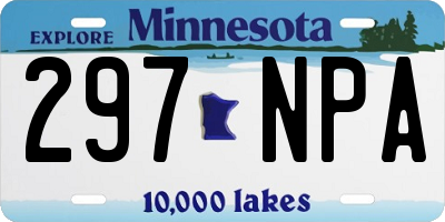 MN license plate 297NPA