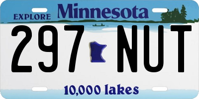 MN license plate 297NUT