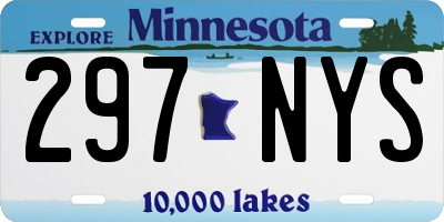 MN license plate 297NYS