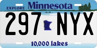 MN license plate 297NYX