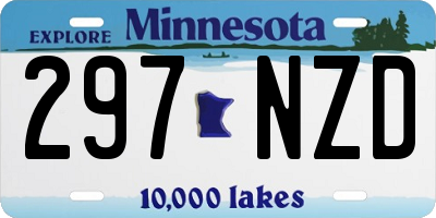 MN license plate 297NZD