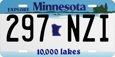 MN license plate 297NZI