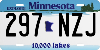 MN license plate 297NZJ