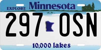 MN license plate 297OSN