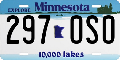 MN license plate 297OSO