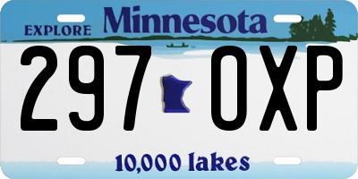 MN license plate 297OXP