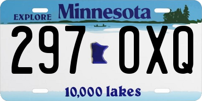 MN license plate 297OXQ