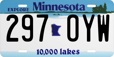 MN license plate 297OYW