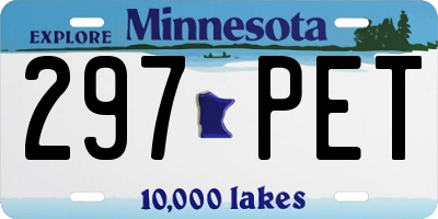 MN license plate 297PET
