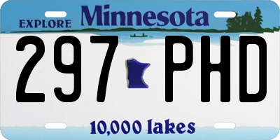 MN license plate 297PHD