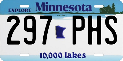 MN license plate 297PHS