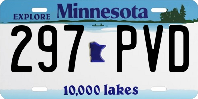 MN license plate 297PVD