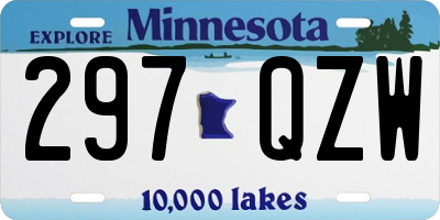MN license plate 297QZW