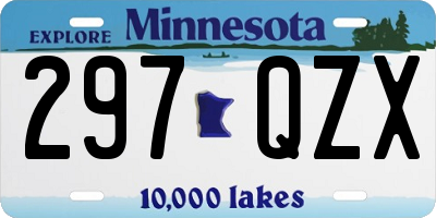 MN license plate 297QZX