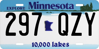 MN license plate 297QZY