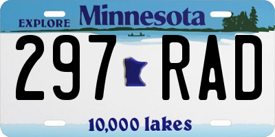 MN license plate 297RAD