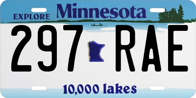 MN license plate 297RAE