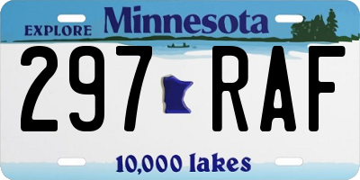 MN license plate 297RAF