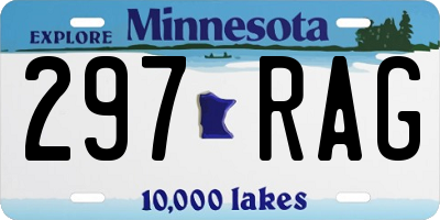 MN license plate 297RAG