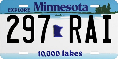 MN license plate 297RAI