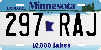 MN license plate 297RAJ