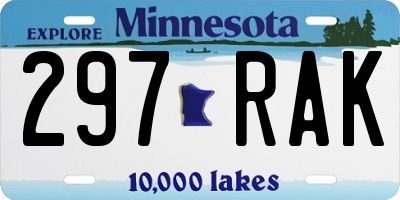 MN license plate 297RAK