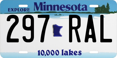 MN license plate 297RAL