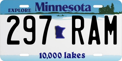 MN license plate 297RAM