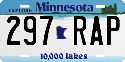MN license plate 297RAP