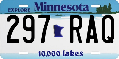 MN license plate 297RAQ