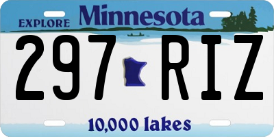 MN license plate 297RIZ
