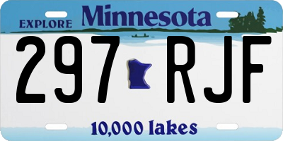 MN license plate 297RJF