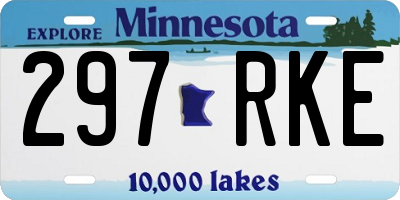 MN license plate 297RKE
