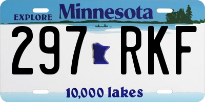 MN license plate 297RKF