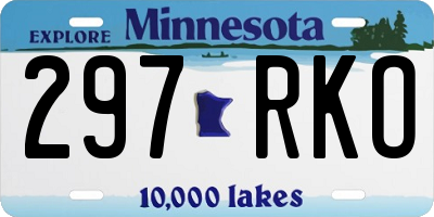MN license plate 297RKO