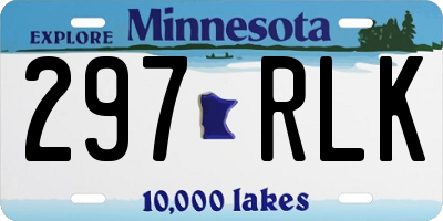 MN license plate 297RLK