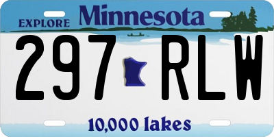 MN license plate 297RLW