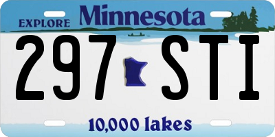 MN license plate 297STI