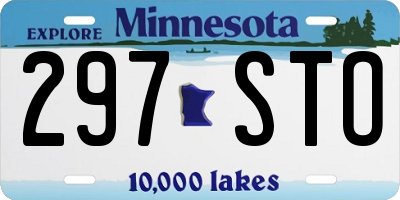 MN license plate 297STO