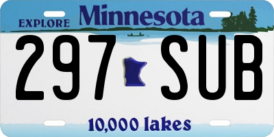 MN license plate 297SUB