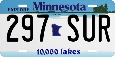 MN license plate 297SUR