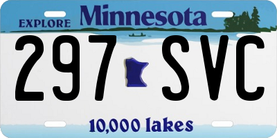 MN license plate 297SVC