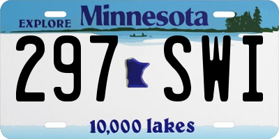 MN license plate 297SWI