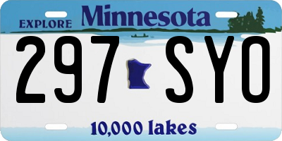 MN license plate 297SYO